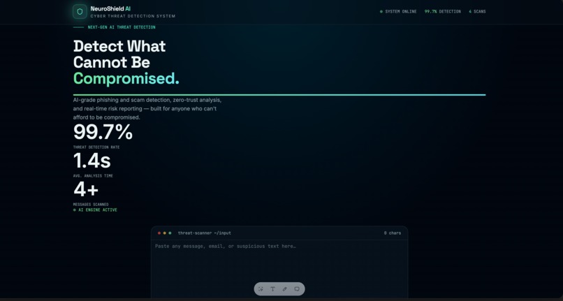 NeuroShield AI – Real-Time Phishing Detection System – screenshot 2