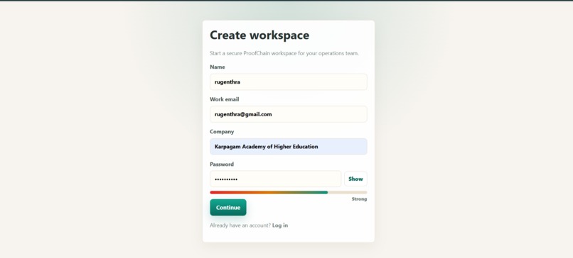 ProofChain – screenshot 1