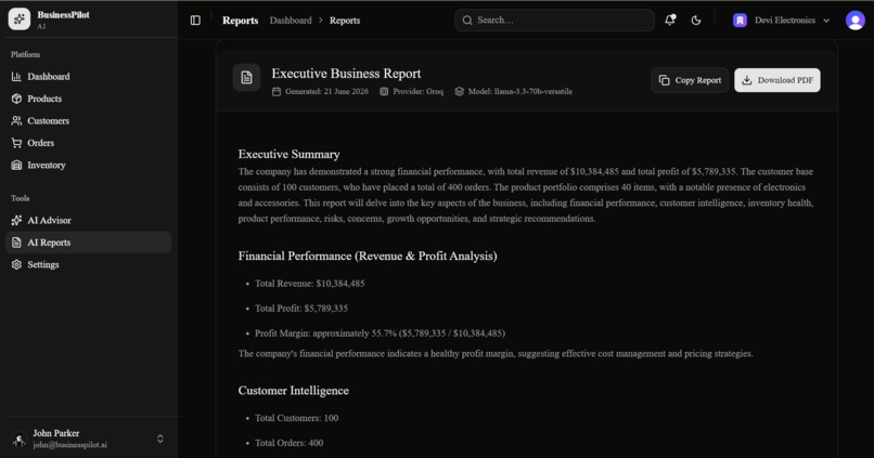 BusinessPilot AI – screenshot 1