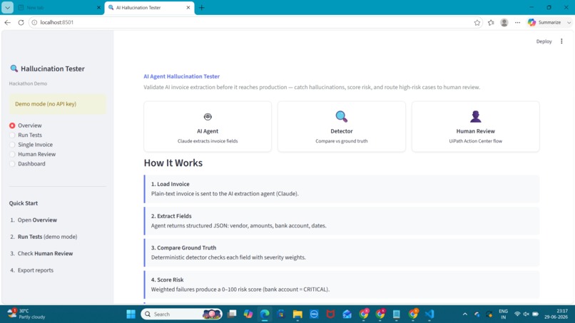 AI Agent Hallucination Tester – screenshot 2