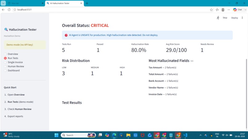 AI Agent Hallucination Tester – screenshot 4