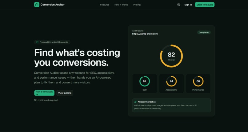 AI Website Conversion Auditor – screenshot 2