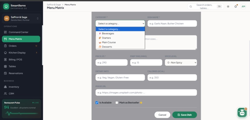 Smartserve-AI (Restaurant Operating System) – screenshot 5