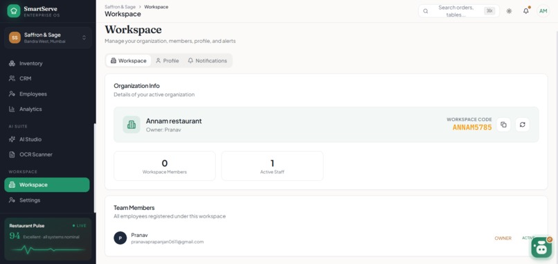 Smartserve-AI (Restaurant Operating System) – screenshot 6