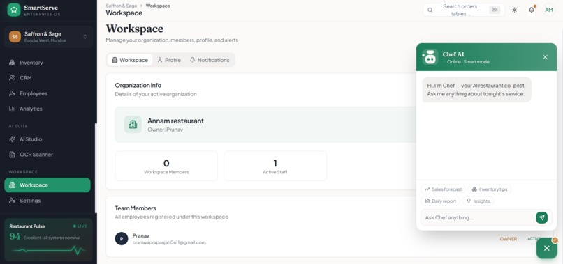 Smartserve-AI (Restaurant Operating System) – screenshot 12