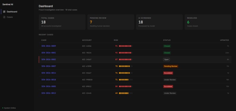 Sentinel AI – AI-Powered Mule Account Detection – screenshot 4
