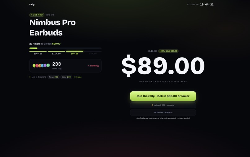 Rally — the price melts as the crowd grows – screenshot 3