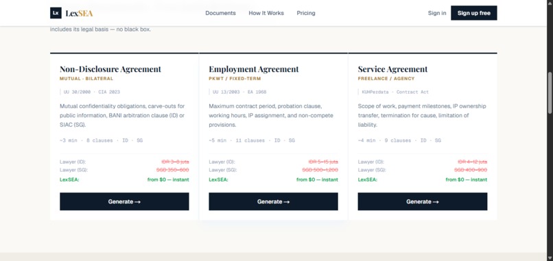 LexSEA — Law-Referenced Legal Docs for Indonesia & Singapore – screenshot 2