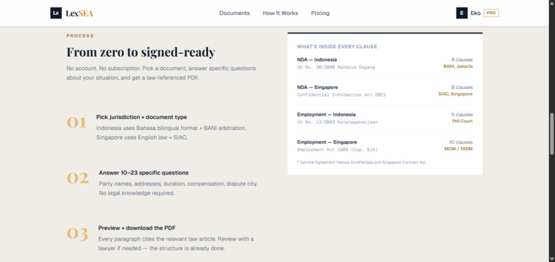 LexSEA — Law-Referenced Legal Docs for Indonesia & Singapore – screenshot 4