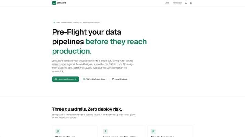 ZeroGuard: A Pre-Flight Check for Data Pipelines – screenshot 1