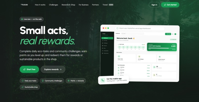 Triisum eco-marketplace – screenshot 1