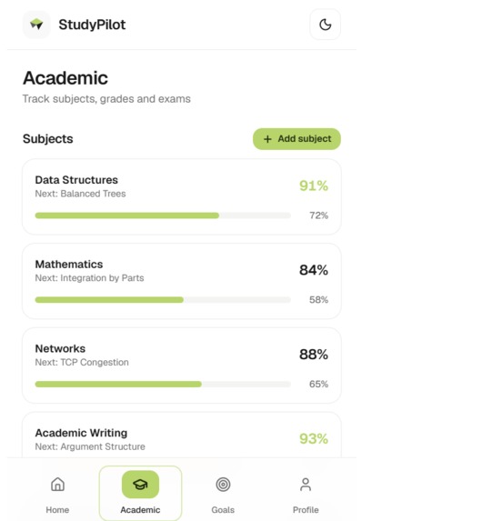 StudyPilot – screenshot 2