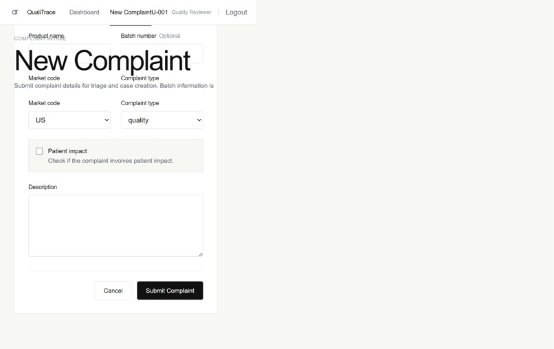 QualiTrace AI – screenshot 2