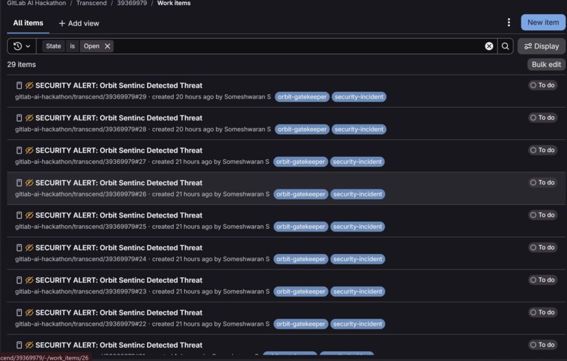 Gitlab Orbit Sentinc. – screenshot 4