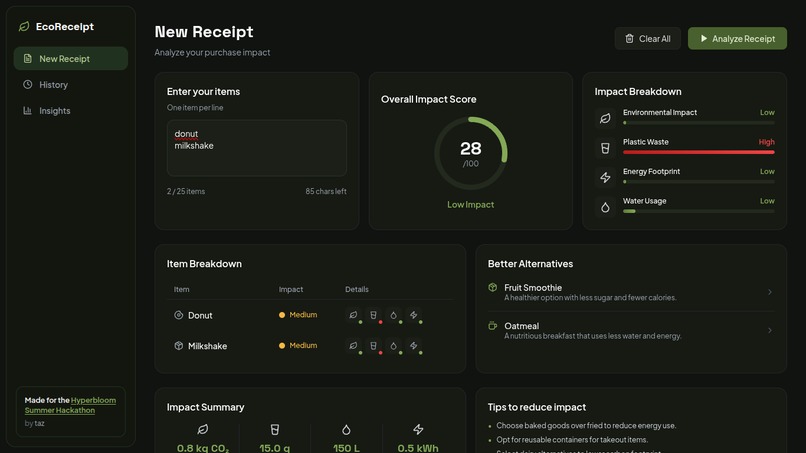 EcoReceipt – screenshot 1