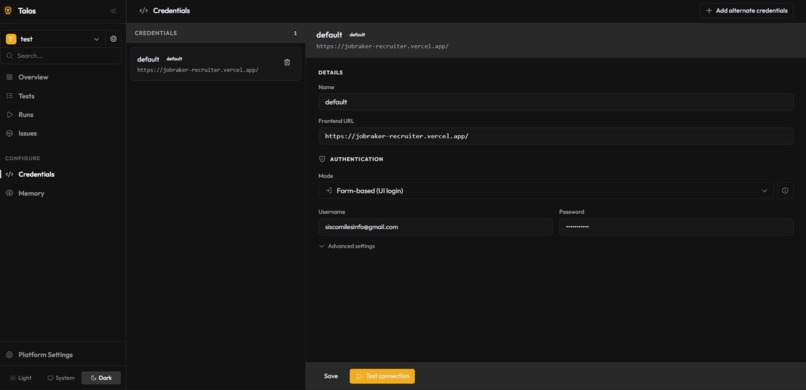 Talos kery test Agent – screenshot 1