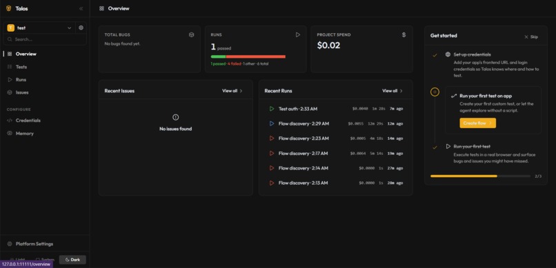 Talos kery test Agent – screenshot 4
