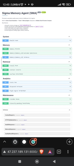 Sigma Memory Agent (SMA) – screenshot 3
