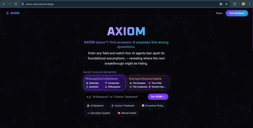 AXIOM — Cognitive Blind Spot Engine – screenshot 1