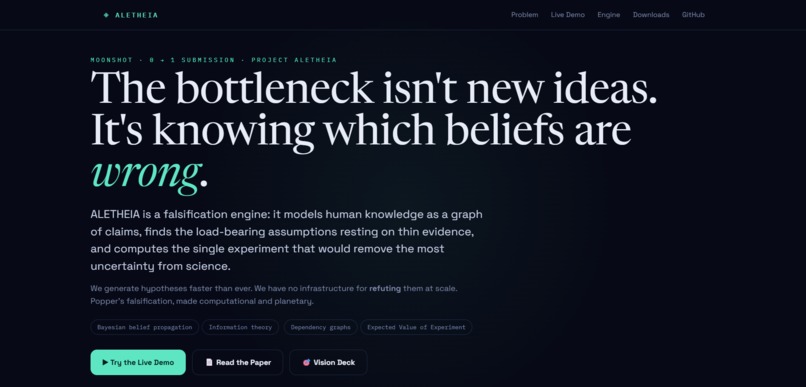 ALETHEIA - A Falsification Engine for Human Knowledge – screenshot 1