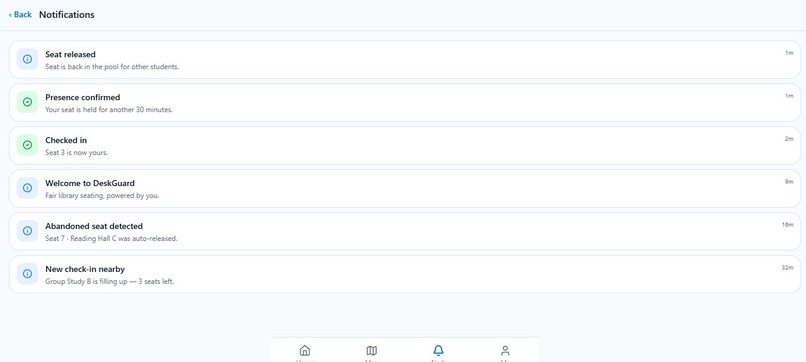 DeskGuard -Smart Library seat allocation system  – screenshot 6