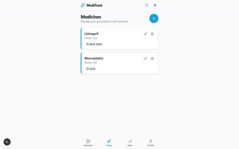 MediTrack – Smart Medicine Reminder PWA – screenshot 2