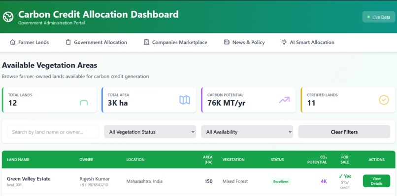 Carbon Credit Verifier – screenshot 1