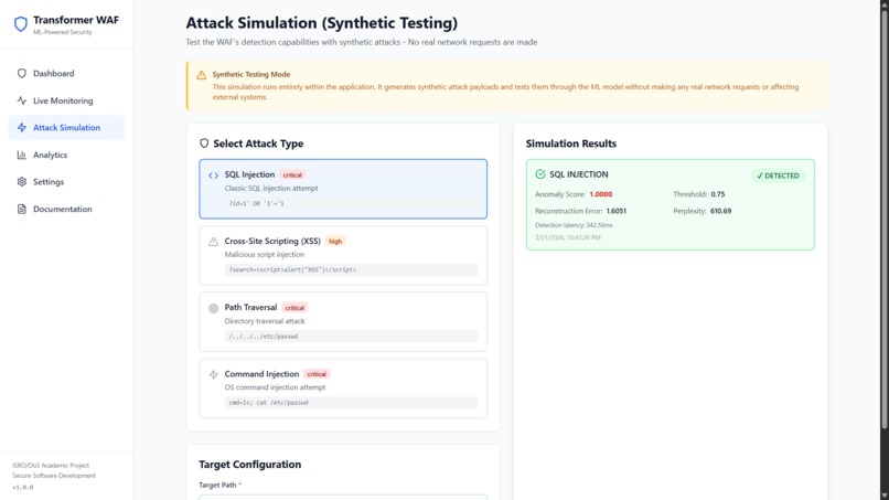 Transformer-Based Intelligent Web Application Firewall – screenshot 4