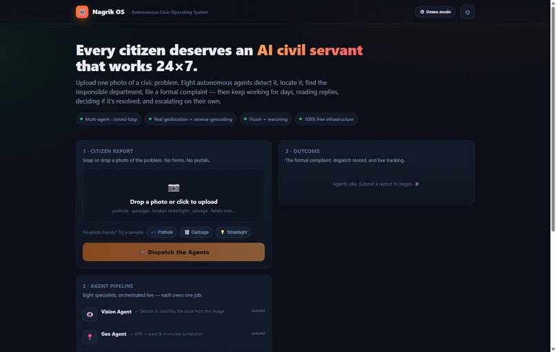 Nagrik OS — Autonomous Civic Complaint Agent – screenshot 3