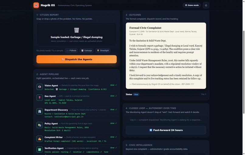 Nagrik OS — Autonomous Civic Complaint Agent – screenshot 5