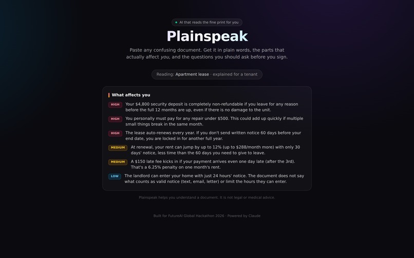 Plainspeak – screenshot 2