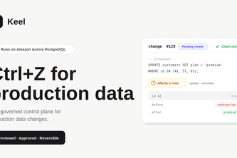 Keel - Ctrl+Z for production data