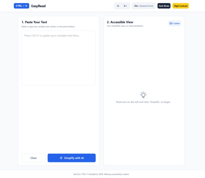 Ctrl+V: EasyRead – screenshot 1