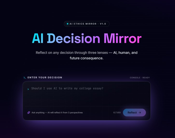 Future Echoes AI Decision Mirror Tool – screenshot 1