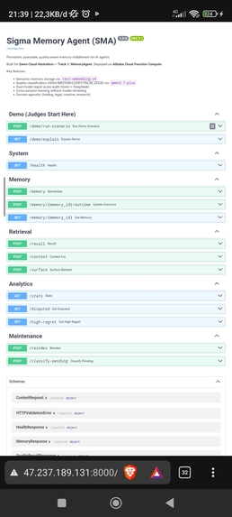 Sigma Memory Agent (SMA) – screenshot 2