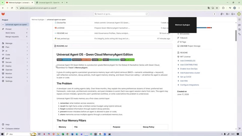 Universal Agent OS - Qwen Cloud MemoryAgent – screenshot 8