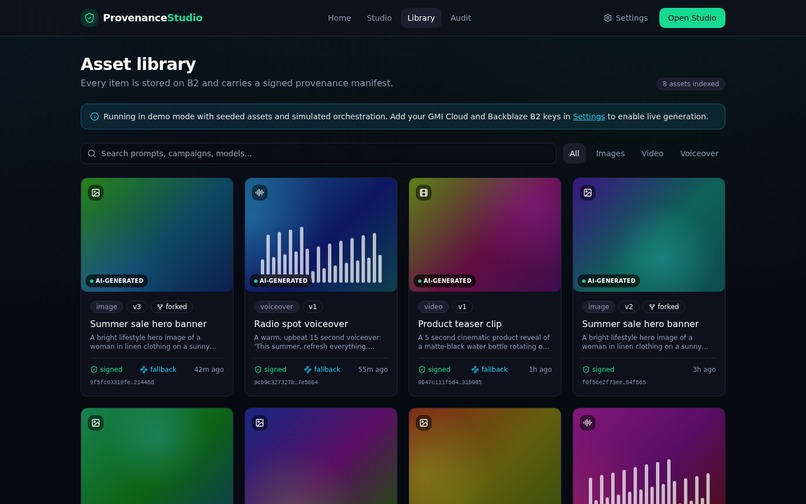 Provenance Studio – screenshot 3