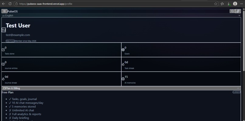 PulseOS SaaS – screenshot 1