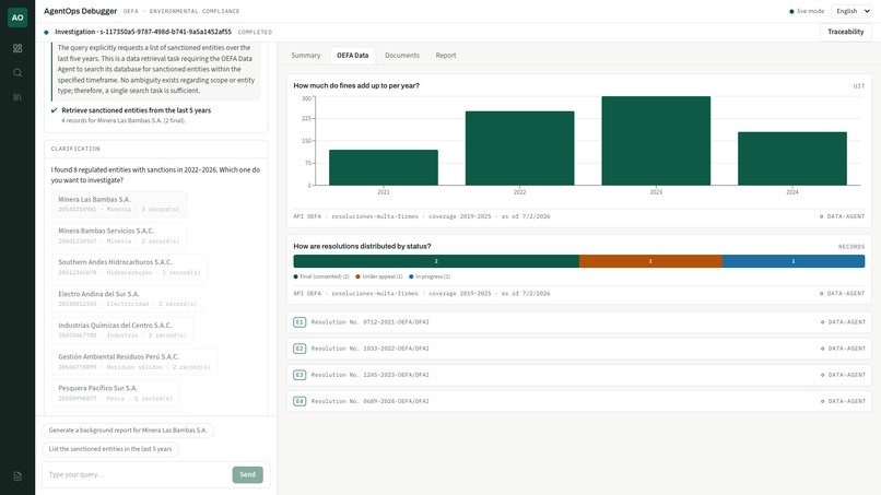 AgentOps Debugger — OEFA Environmental Compliance – screenshot 4