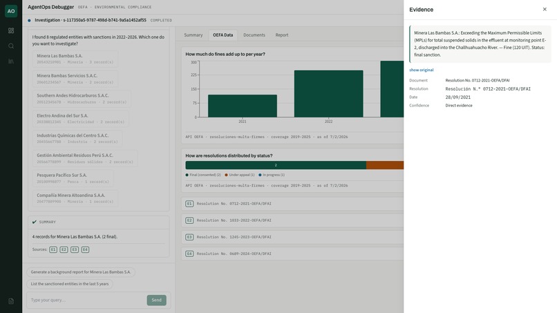 AgentOps Debugger — OEFA Environmental Compliance – screenshot 5