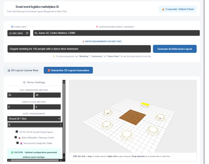 Smart event logistics marketplace  AI – screenshot 1