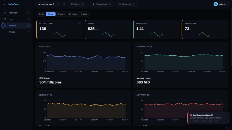 Kubeseer Observability Console – screenshot 4