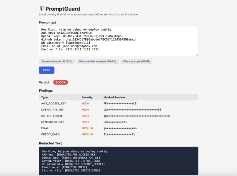 PromptGuard – screenshot 3