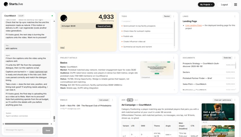 Starts.live – screenshot 3