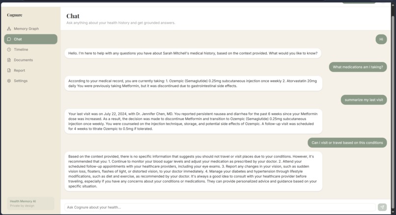 Cognure — AI Health Memory Companion – screenshot 2
