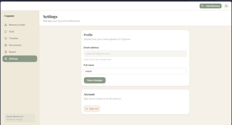 Cognure — AI Health Memory Companion – screenshot 7