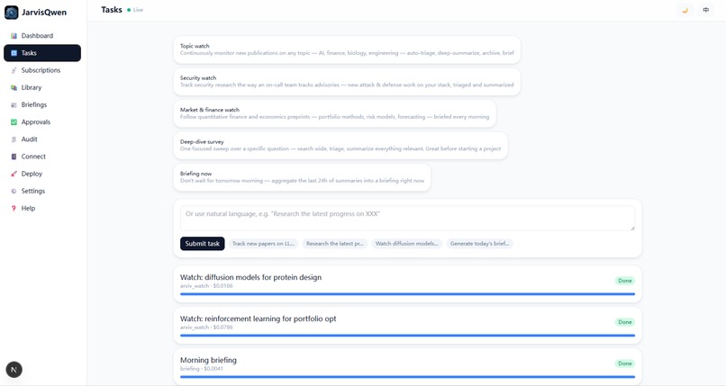 JarvisQwen — Autopilot Control Plane for Knowledge Work – screenshot 4