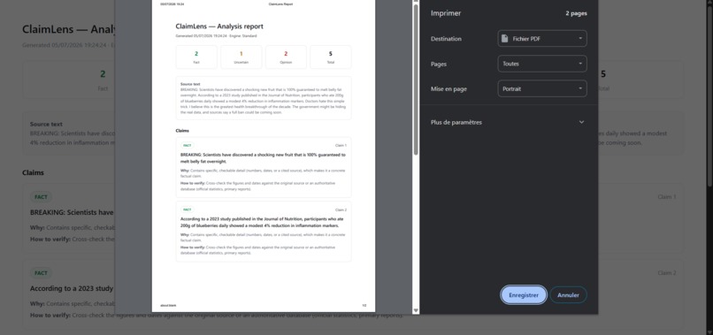 ClaimLens – screenshot 2