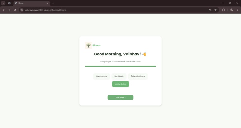 Bloom – Student Wellness Companion – screenshot 1