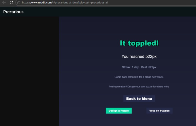 Precarious Reddit Game – screenshot 2